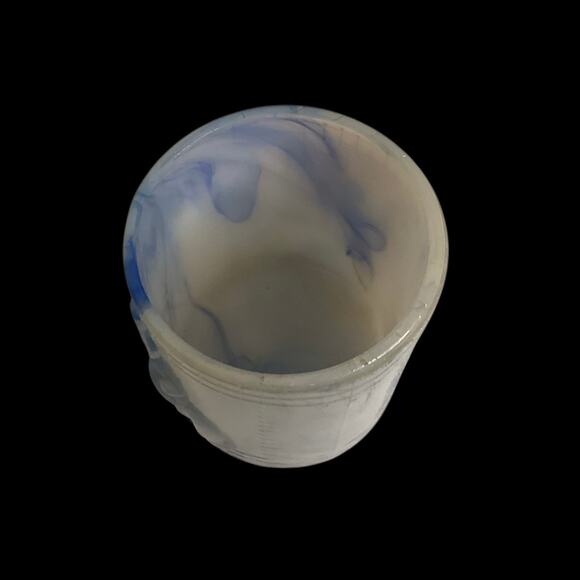 Vintage Akro Agate Mexicali Pickwick Cosmetic Jar, Votive, Succulent Holder - Picture 7 of 8